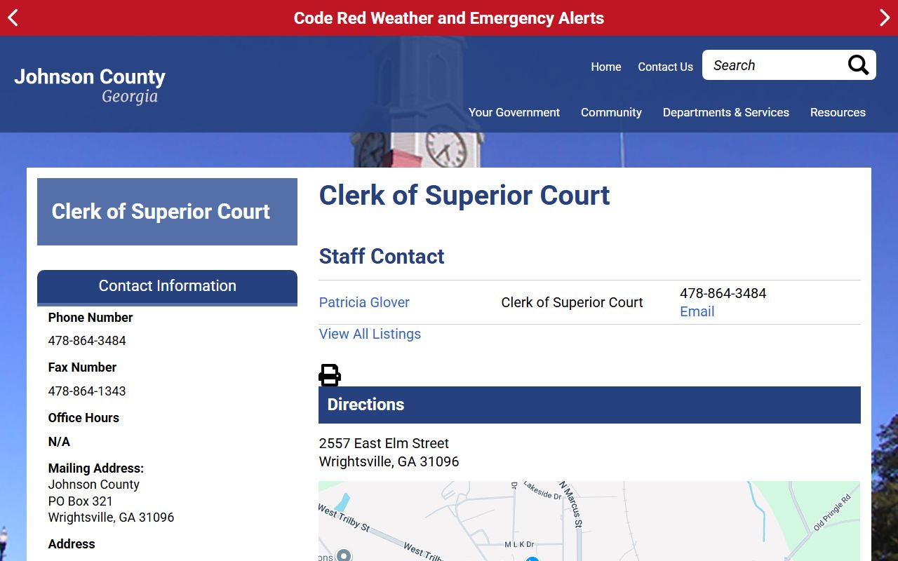Johnson County court records Clerk of Superior Court contact information